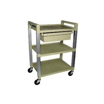 Ideal 3 Shelf Poly Cart w/Drawer