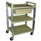 Ideal 3 Shelf Poly Cart w/Drawer