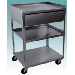 Ideal 3 Shelf Stainless Steel Cart with Drawer