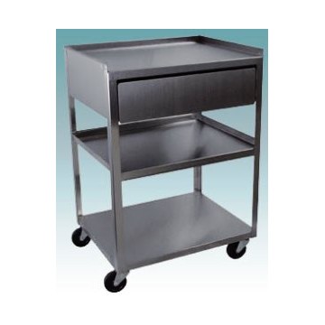 Ideal 3 Shelf Stainless Steel Cart with Drawer